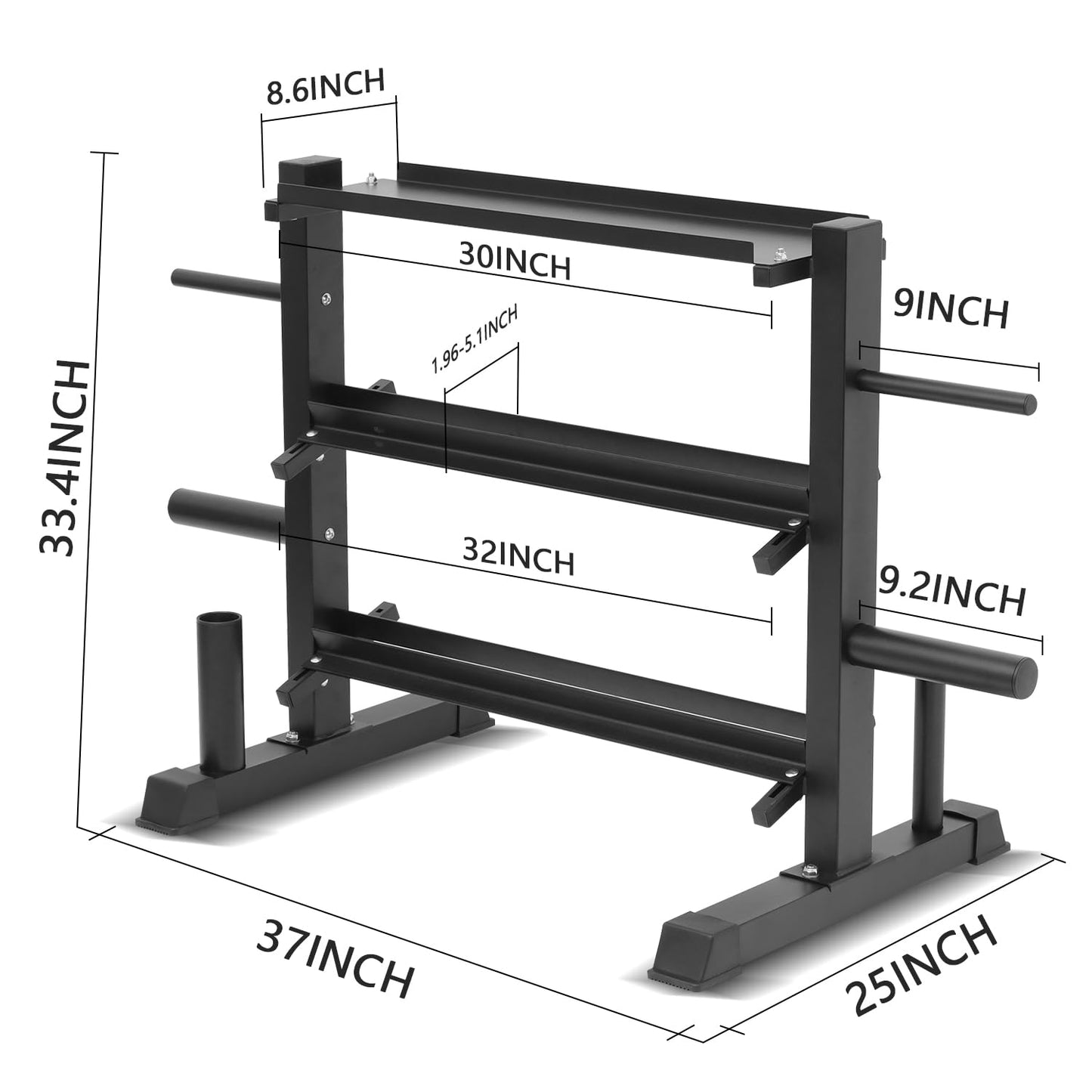 Cometofit Adjustable Dumbbell Rack, Dumbbell Set with Storage Rack for Kettlebells, Weight Organizer Stand, Weight Rack, Kettlebell Rack