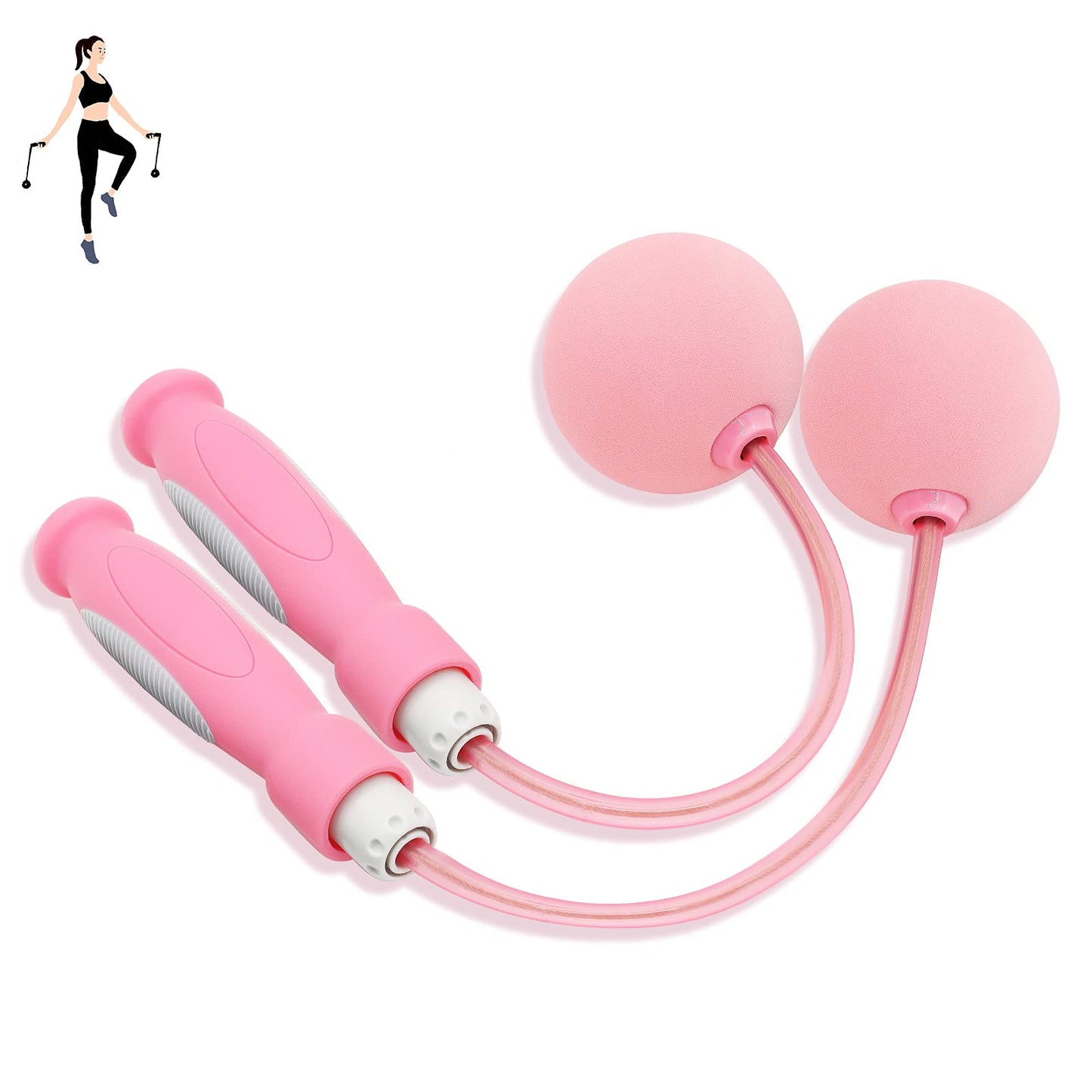 Agicogeo Cordless Jump Ropes, Bod Ropes Beachbody MBF, Best for Fitness, Ropeless Jump Rope for Women, Men (Pink)
