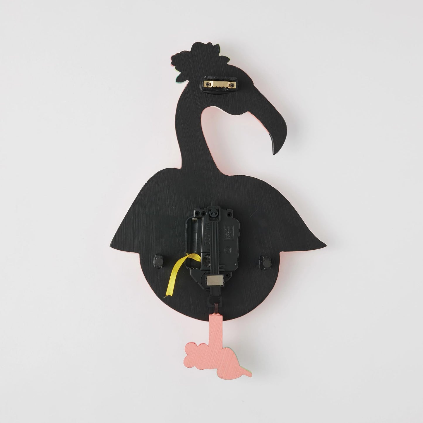Enesco Allen Designs Pinky the Flamingo with Flowers Sculpted Pendulum Wall Clock, 11.61 Inch, Multicolor