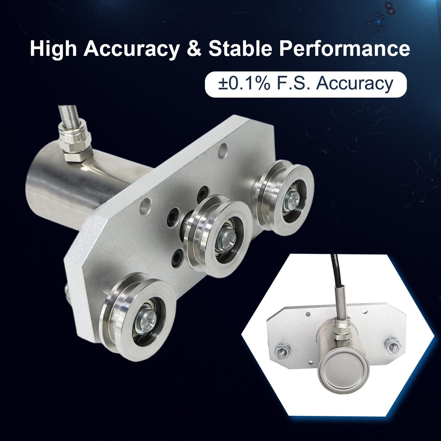 Tension Sensor for Wire Rope 0-20kg Three Pulley Load Cell Force Sensor High Accuracy Stainless Steel Industrial Tension Transducer for Industry Textile Metal Cable Wires (0-20kg)