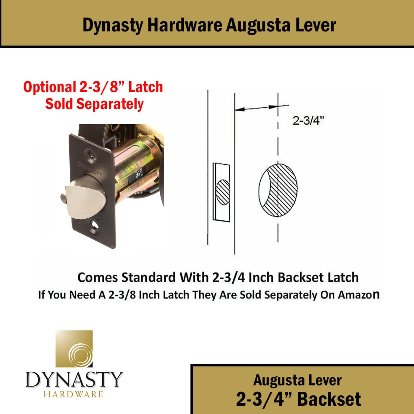 Dynasty Hardware Commercial Door Lock Keyed Lever Lockset, ADA Compliant, Grade 2 Heavy Duty Door Handle with Lock for Office, Entry, or Warehouse Use, Oiled Rubbed Bronze Finish, Model AUG-00-10B