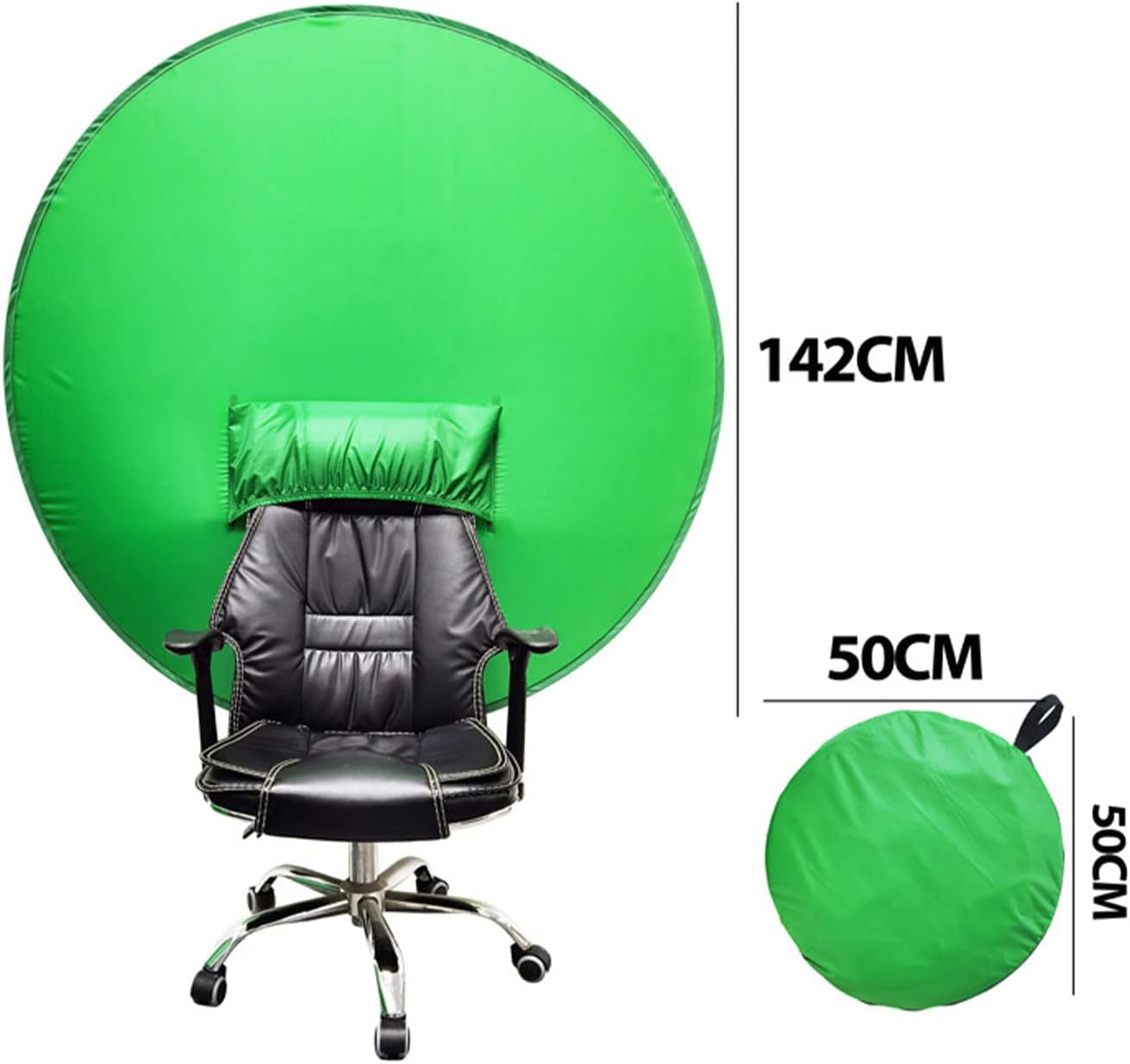 Denash 56" Green Screen Backdrop, Diameter Foldable Green Background, Portable Webcam Background for Video Chats