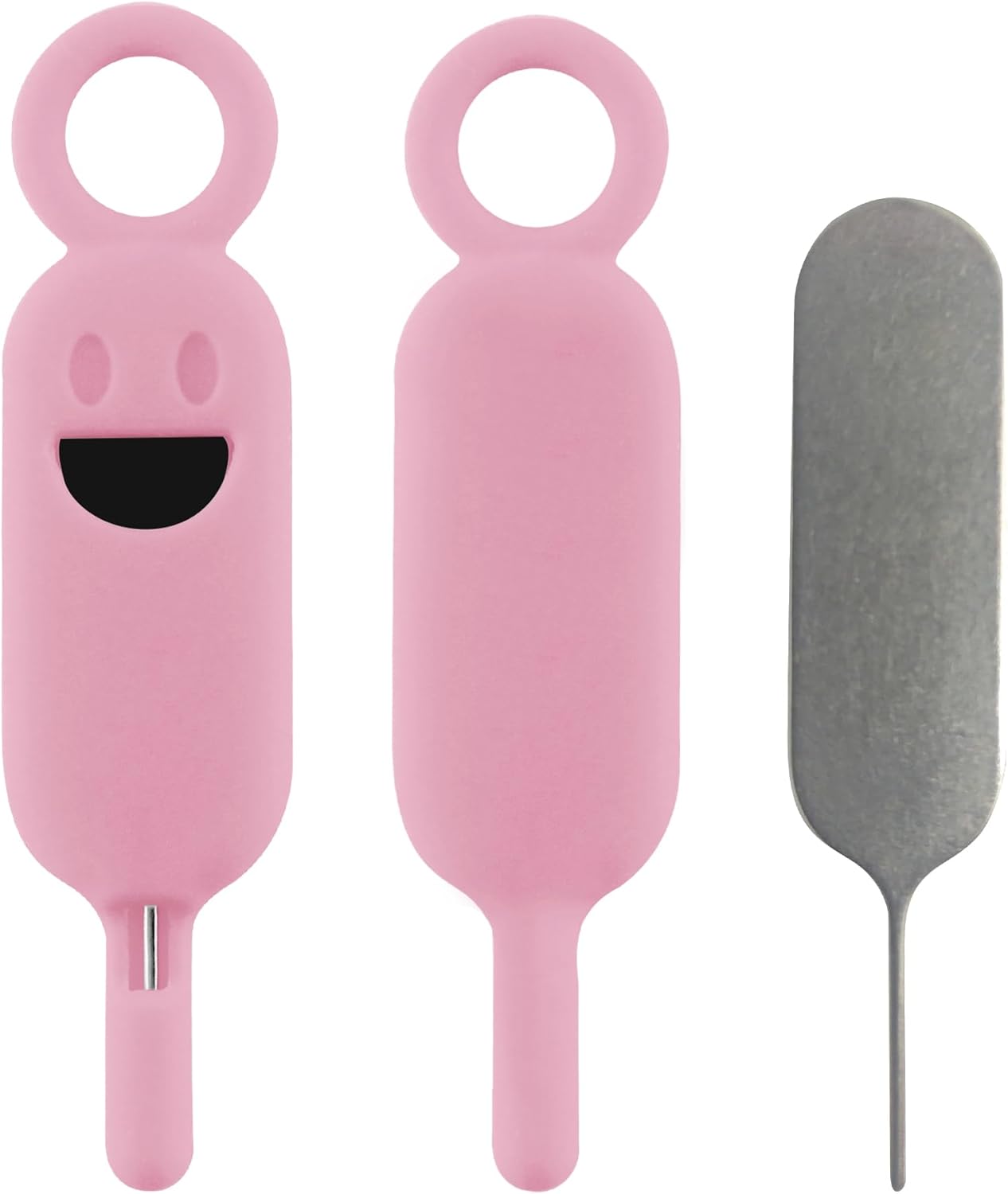 6 Set Lilaly Pcs SIM Card Removal Tool SIM Ejector Pin and Card Tool Cute Silicone SIM Card Needle Tool, Pink
