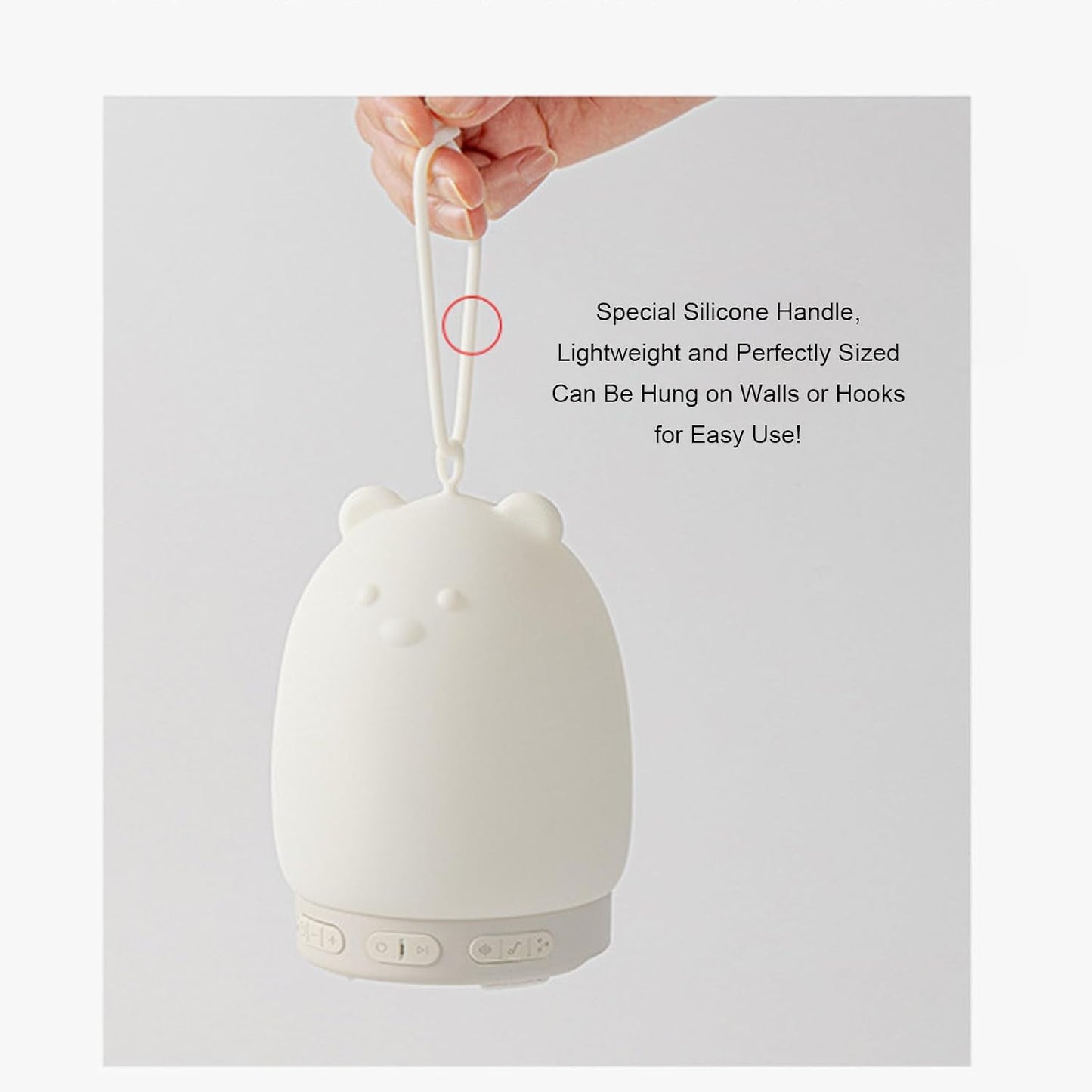 Zopsc Dimmable 2W Bluetooth Speaker Night Light, Portable Cute Bear Design with Color, Speaker and White Noise Sound