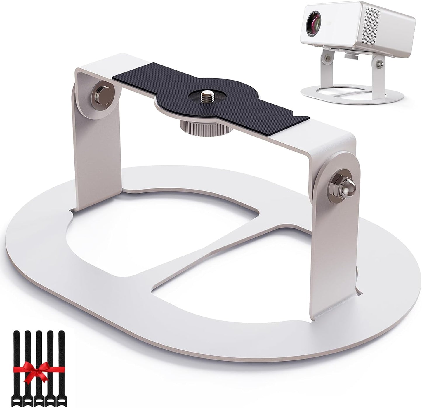 1/4 inch DAWASAPAT Projector Stand MINI Desktop Mount Angle Adjustable Projector Stand with Mounting Screw & Cable Ties