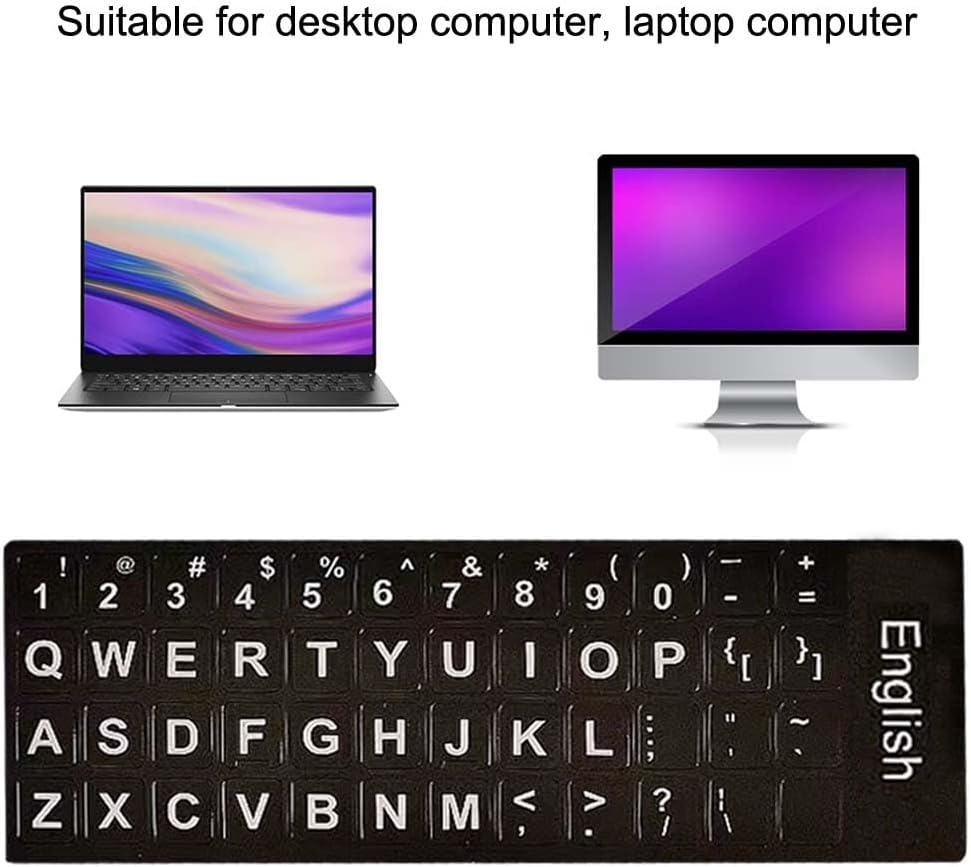 ANRACHEL Desktop(3PCS,English) Replacement English Keyboard Letter Stickers, Universal English Keyboard Stickers