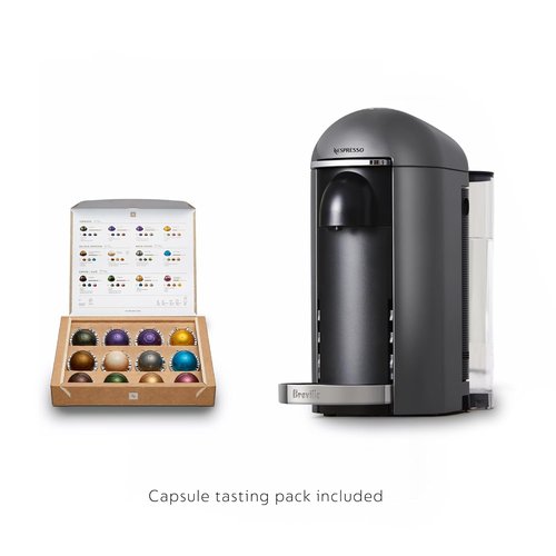 Breville Nespresso Vertuo Plus Deluxe Coffee & Espresso Maker - Titan with Aeroccino Frother