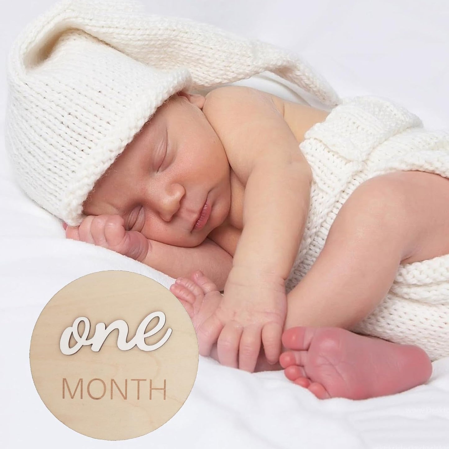 3D Wooden Monthly Milestone Cards, Baby Monthly Milestone Marker Cards, Newborn Memento Milestone to Document Baby's