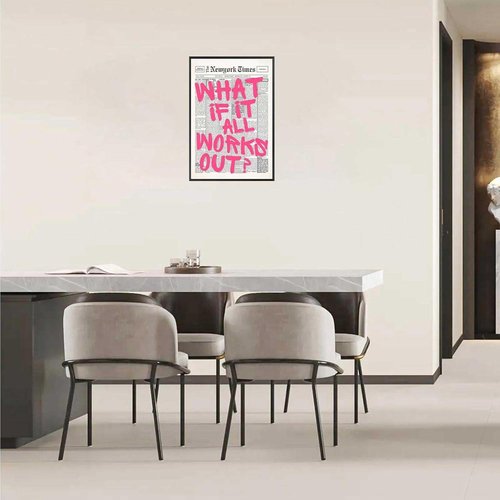 Drimiler Retro Pink Font Poster - Positive Affirming Quote Canvas Wall Art | Minimalist 12x18in Framed Decor