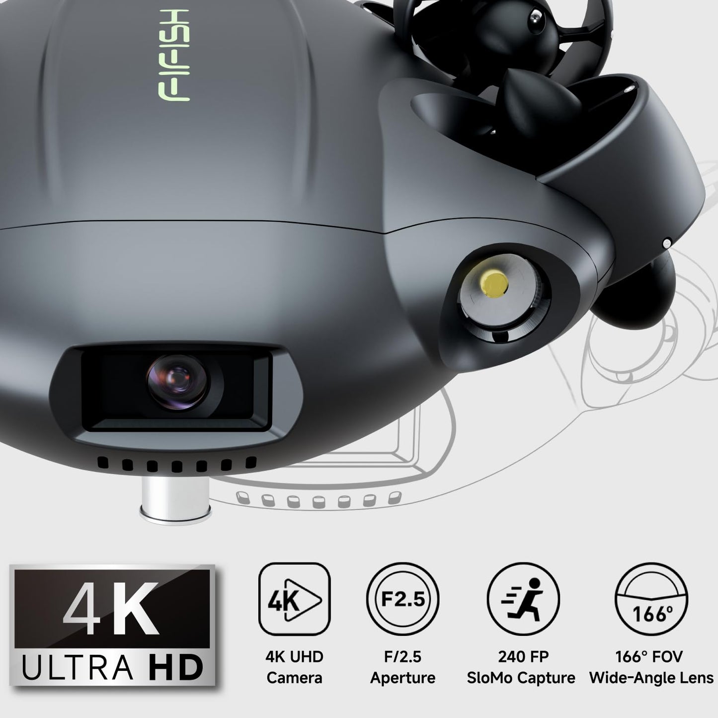 FIFISH QYSEA V6 Expert M200A Underwater Drone with Robotic Arm, AI Vision Lock Portable ROV with Q-Interface, Underwater Robot with Industrial Case, 6 Hours Working Time, 4K Camera, 660ft Dive