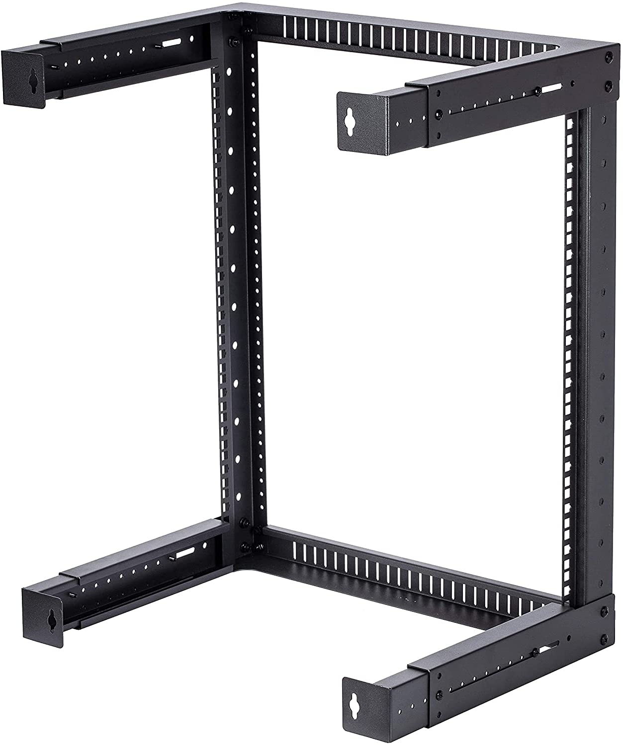 TECHTOO Wall Mount Rack 12U Adjustable Depth Open Frame 19Inch Server Equipment Rack Heavy Duty Patch Panel Bracket Network Equipment Rack (Adjustable 12U)