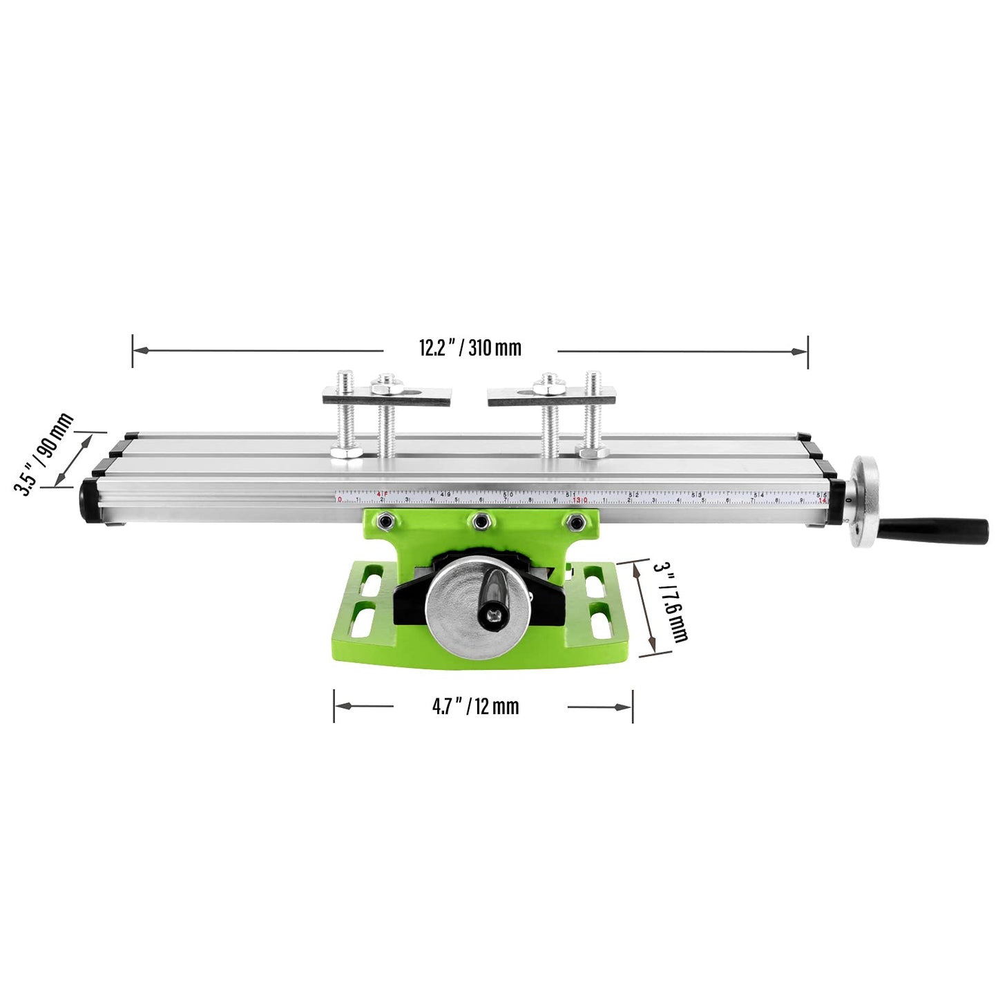 MUKLEI 12.2 Inches Milling Machine Worktable, Multifunction Mill Working Table, X-Y Axis Milling Machine for Mini Drill and Drill Bracket