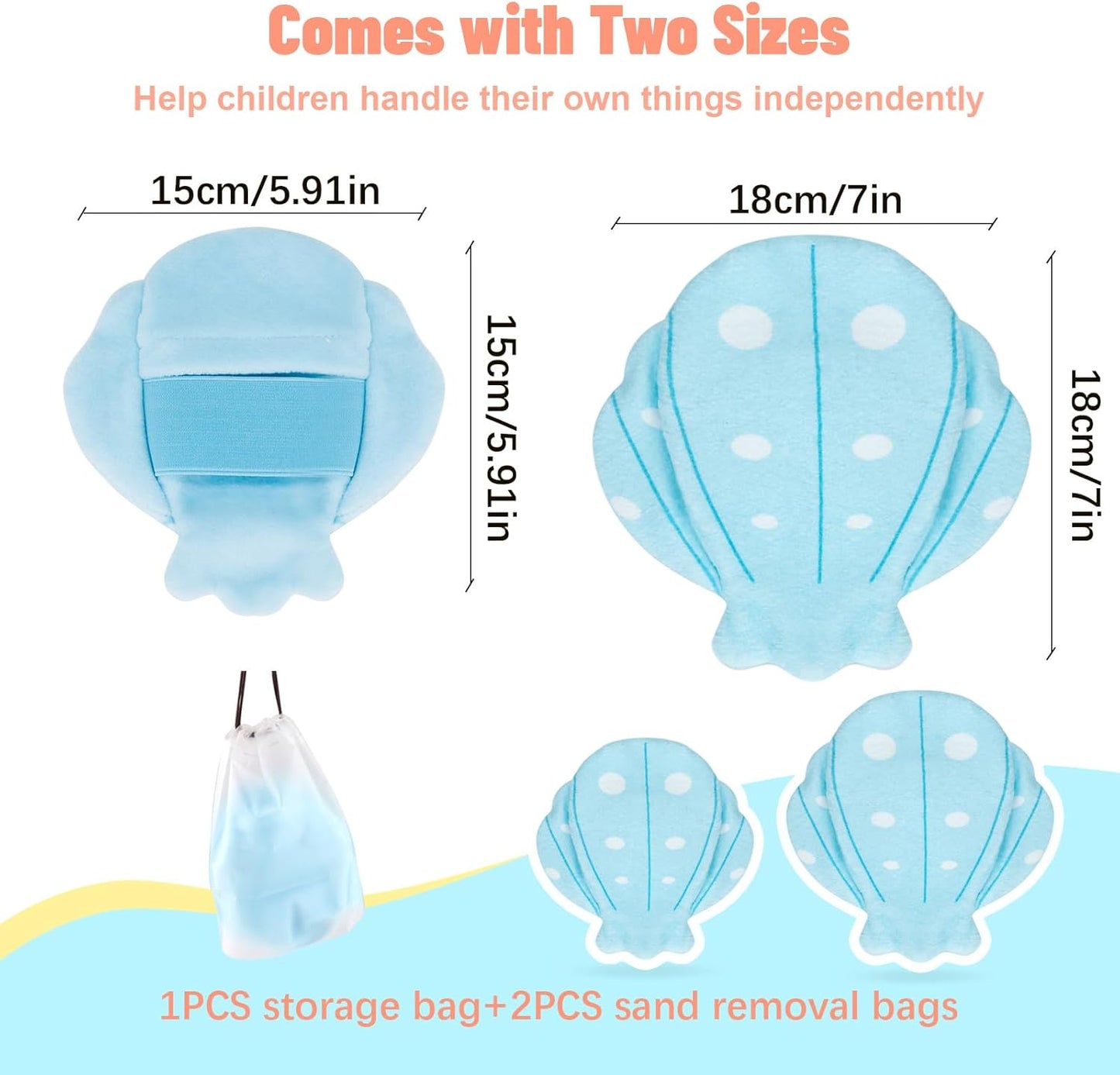 2Pcs Sand Remover for Beach Kids and Adults, Baby Powder Sand Removal Bag, Baby Beach Essentials