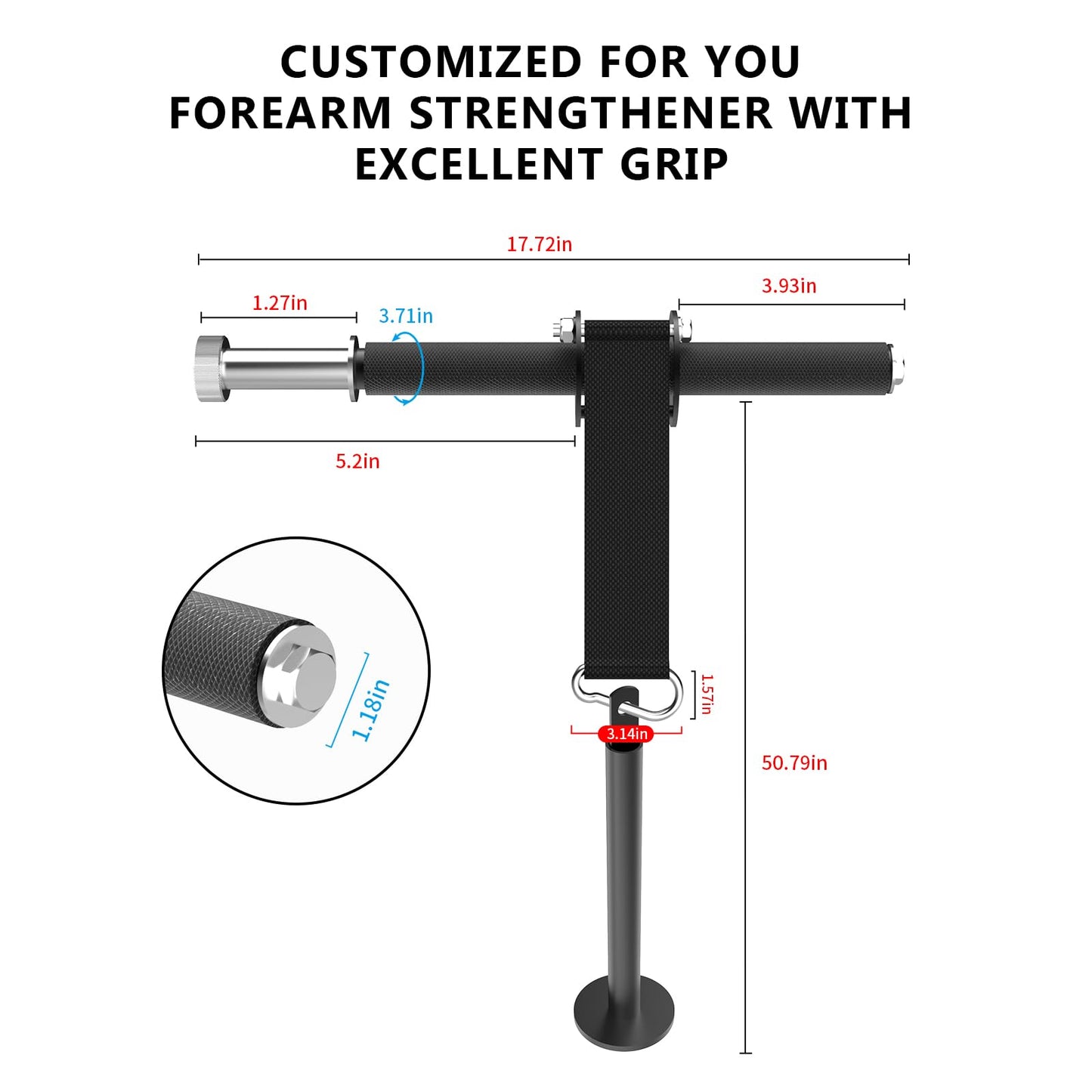Wrist and Forearm Blaster with Weight Loading Pin, Wrist Roller & Forearm Strengthener for Training and Workout, Ideal for Hand, Wrist, and Forearm Muscle Strength Training at Home or Gym