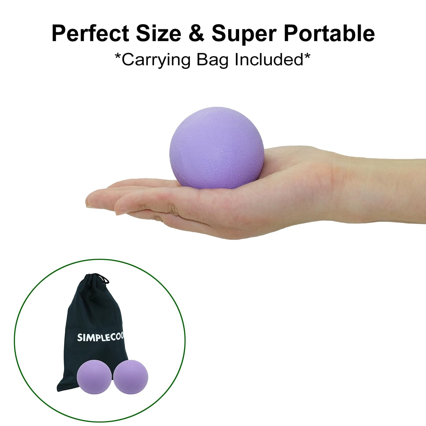 Hard Lacrosse Ball Massage Ball Therapy. Firm Trigger Point Massager Tool for Deep Tissue Yoga Physiotherapy Myofascial Release Muscle Relax Plantar Fasciitis Pain Relief (2 Pack) (Purple)