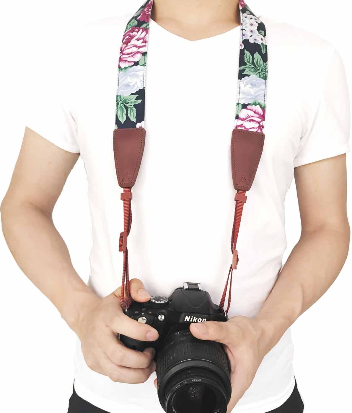 Alled Camera Strap Neck, Adjustable Vintage Floral Camera Straps Shoulder Belt for Women/Men,Camera Strap
