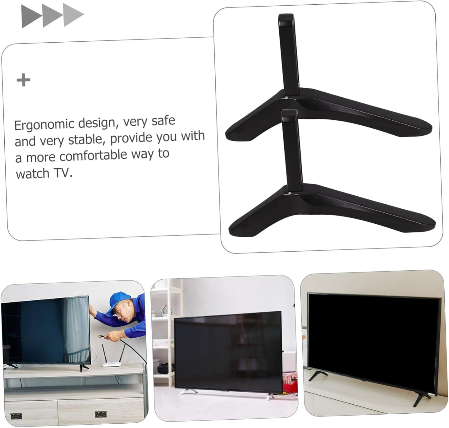 MOBUTOFU 1set Setup Tv Stand Base Bracket Support for Flat Screen Televisions Stable Design Craftsmanship Easy