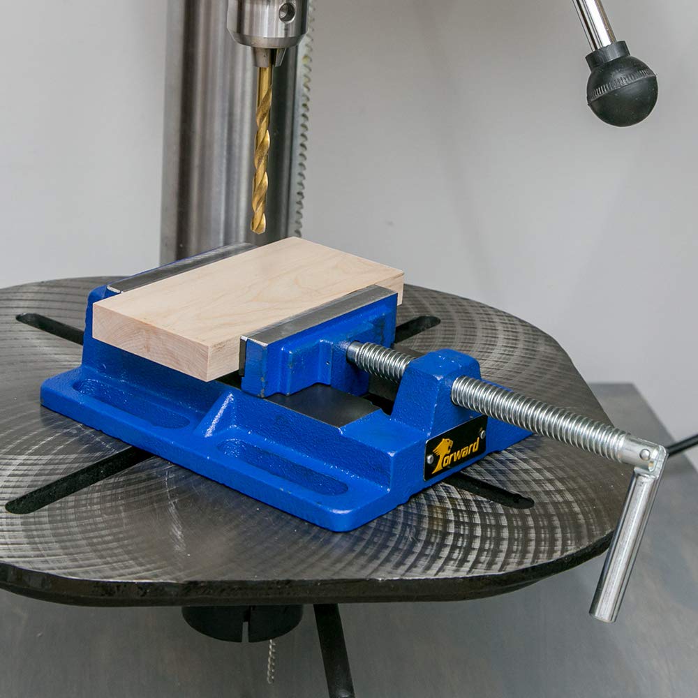 Forward CR50A-5.5In Bench Vise 210 Degrees Swivel Base Heavy Duty with Anvil (5 1/2") & Forward Drill Press Vise 4", Q194A