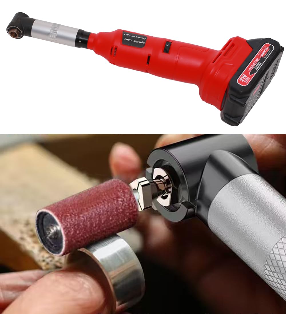 VOTOER 600W Cordless Die Grinder Sander Polisher Grinding Tool for Contour Grinding, Cutting, Engraving, Polishing, Milling, 5 Variable Speeds, 15000 RPM, with Lithium Ion Batteries and Charger