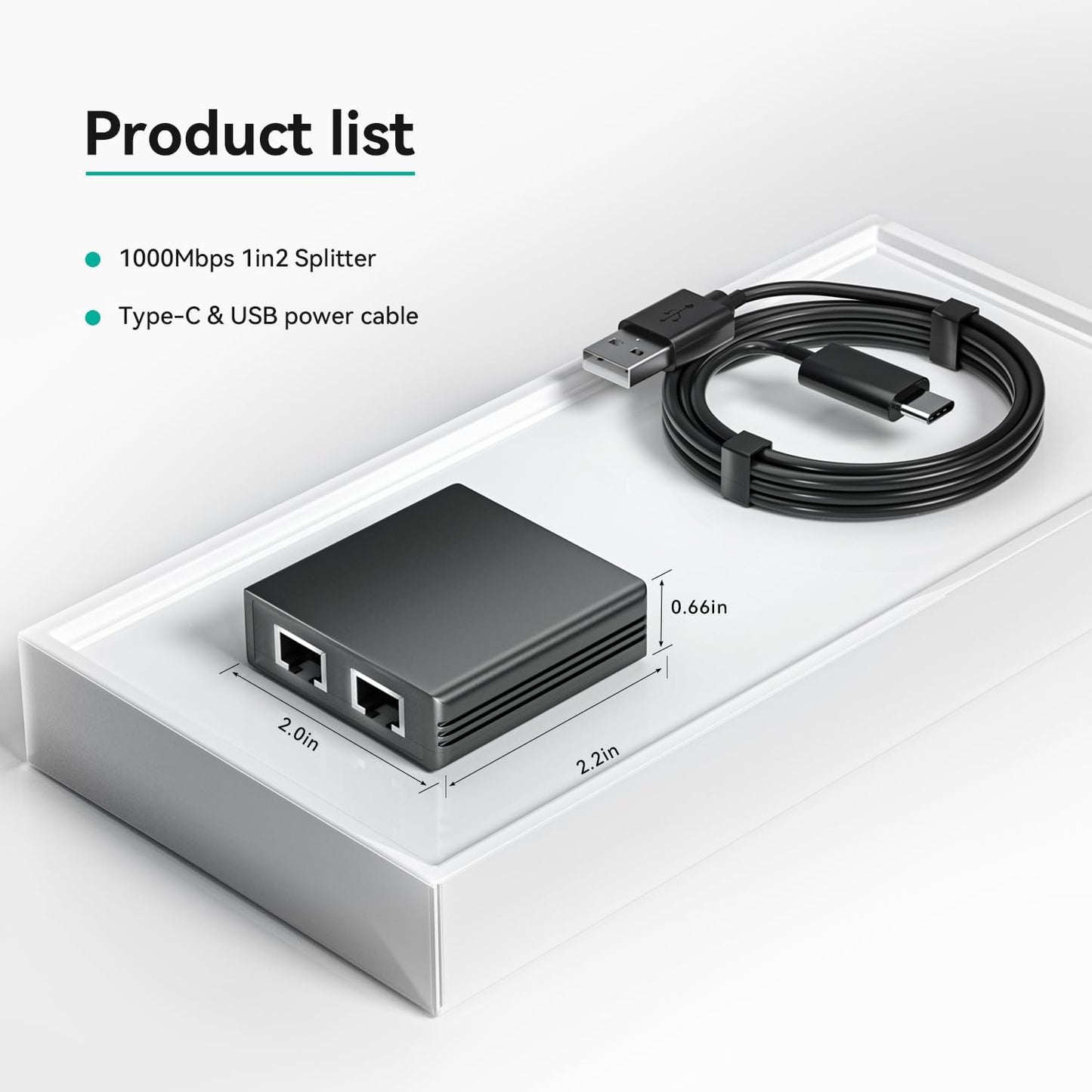 bliyee 2 1000Mbps RJ45 Cat5/6 Port Gigabit Ethernet Switch, Network Switch Adapter, Easy LAN Expansion for PC Router