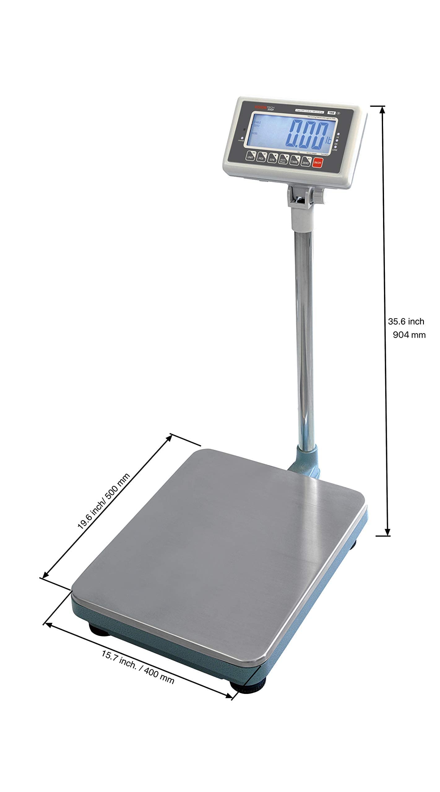 VisionTechShop TBW-200 Bench Scale for Warehouse Industrial Shipping Scale and, Lb/Kg Switchable, 200lb Capacity, 0.05lb Readability, NTEP Legal for Trade