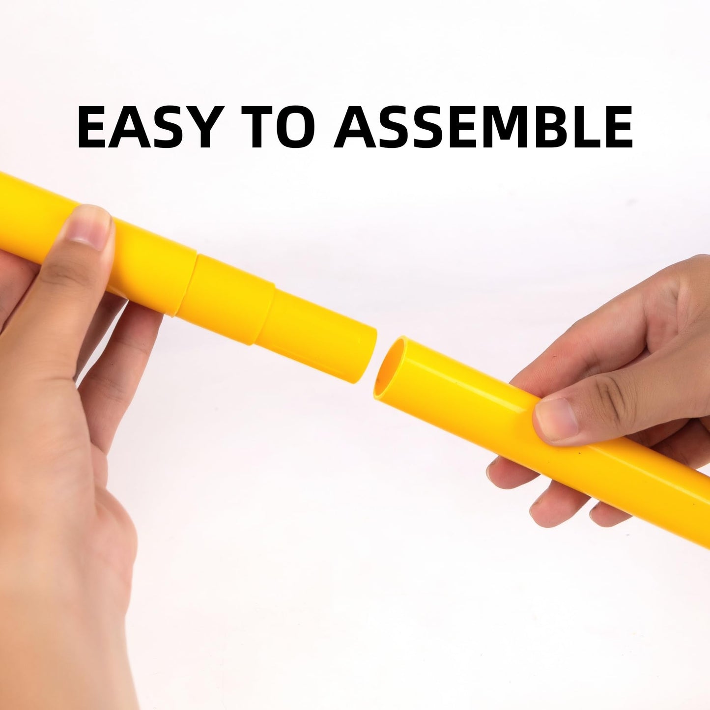 6Pcs 5FT Agility Poles for Soccer,Basketball,Football,Dog,Horse Training-Adjustable Speed and Agility Training Equipment Sports Training Sticks with Ground Spring Nails and Storage Bag(Yellow)