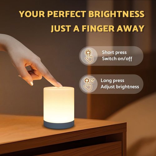DAZZY DOT Portable Night Light - Rechargeable 2600mAh Touch Light | Dimmable Warm Yellow for Nursery & Travel