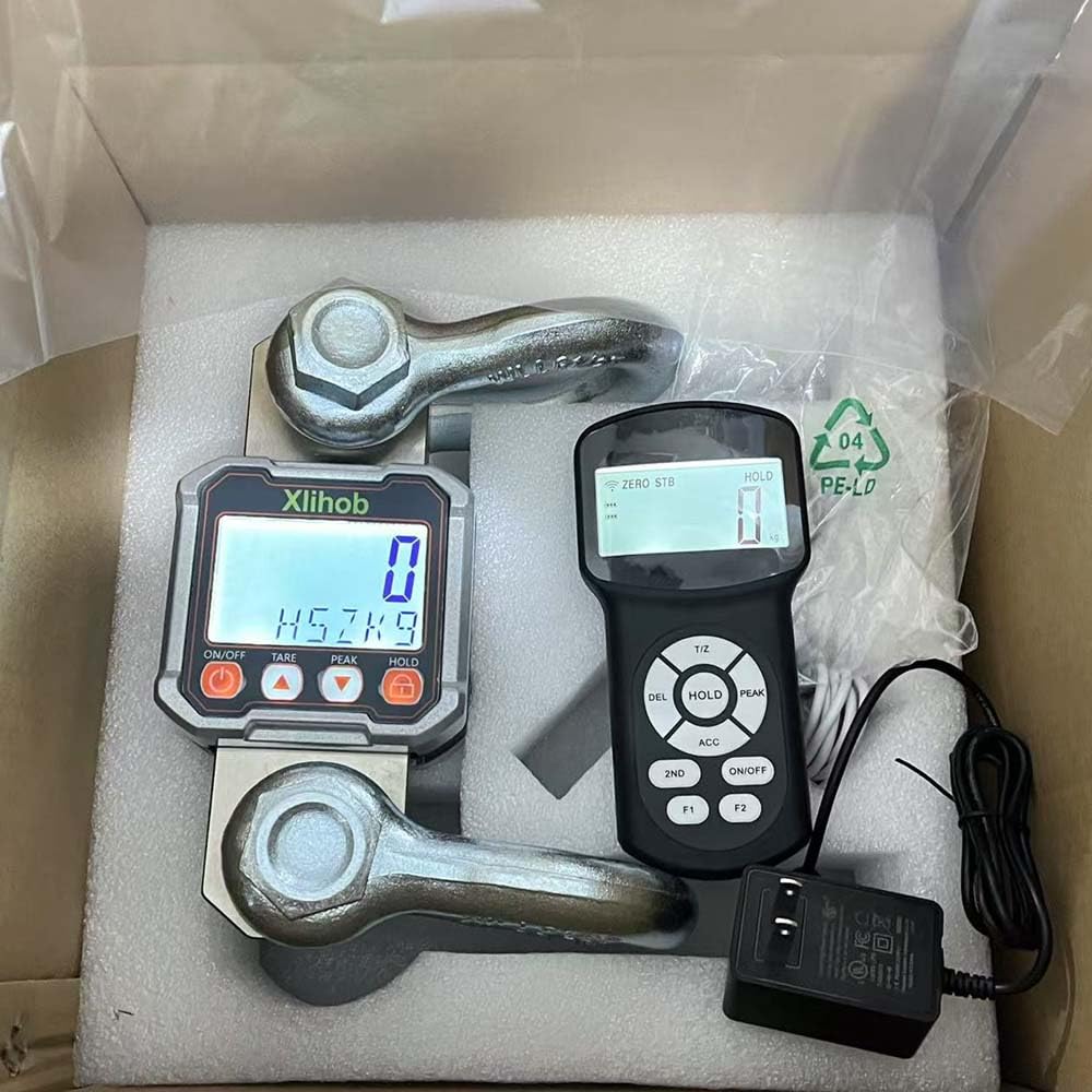 Xlihob 5T/11000lb Tension Dynamometer Force Gauge for Measure Cable/Rope Pull and Push Forces Digital Crane Hanging Scale 10000lbs