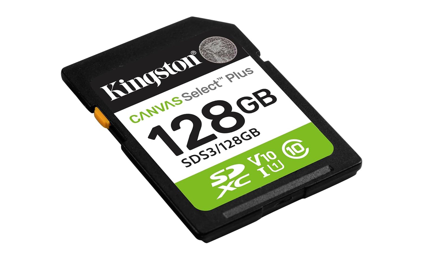 Kingston 128GB 150MB/s 10, U1, V10 SDS3/128GB Canvas Select Plus SD Card | Up to | Class UHS-I, |
