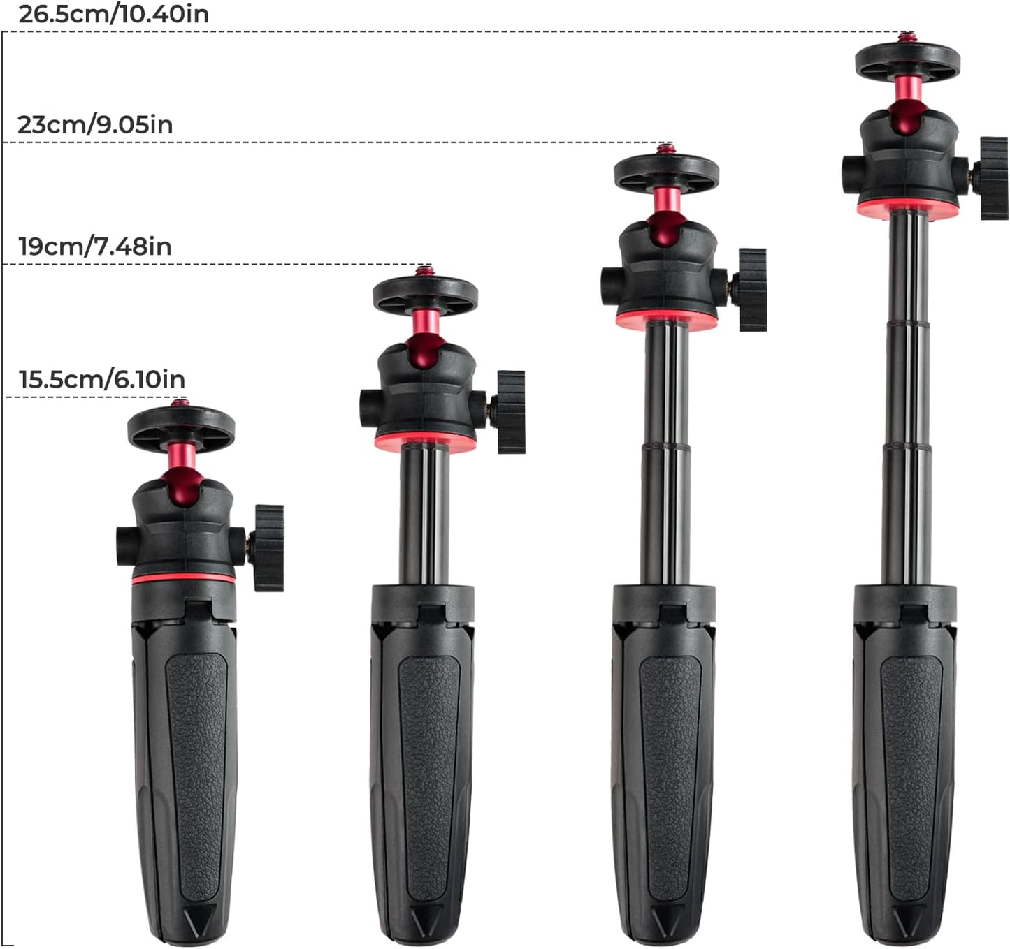 Wurkkos 360 1/4" CL01 HD02 DL08 Mini Telescopic Tripod, Handheld Stand with Flexible Ball Head and Screw for Camping