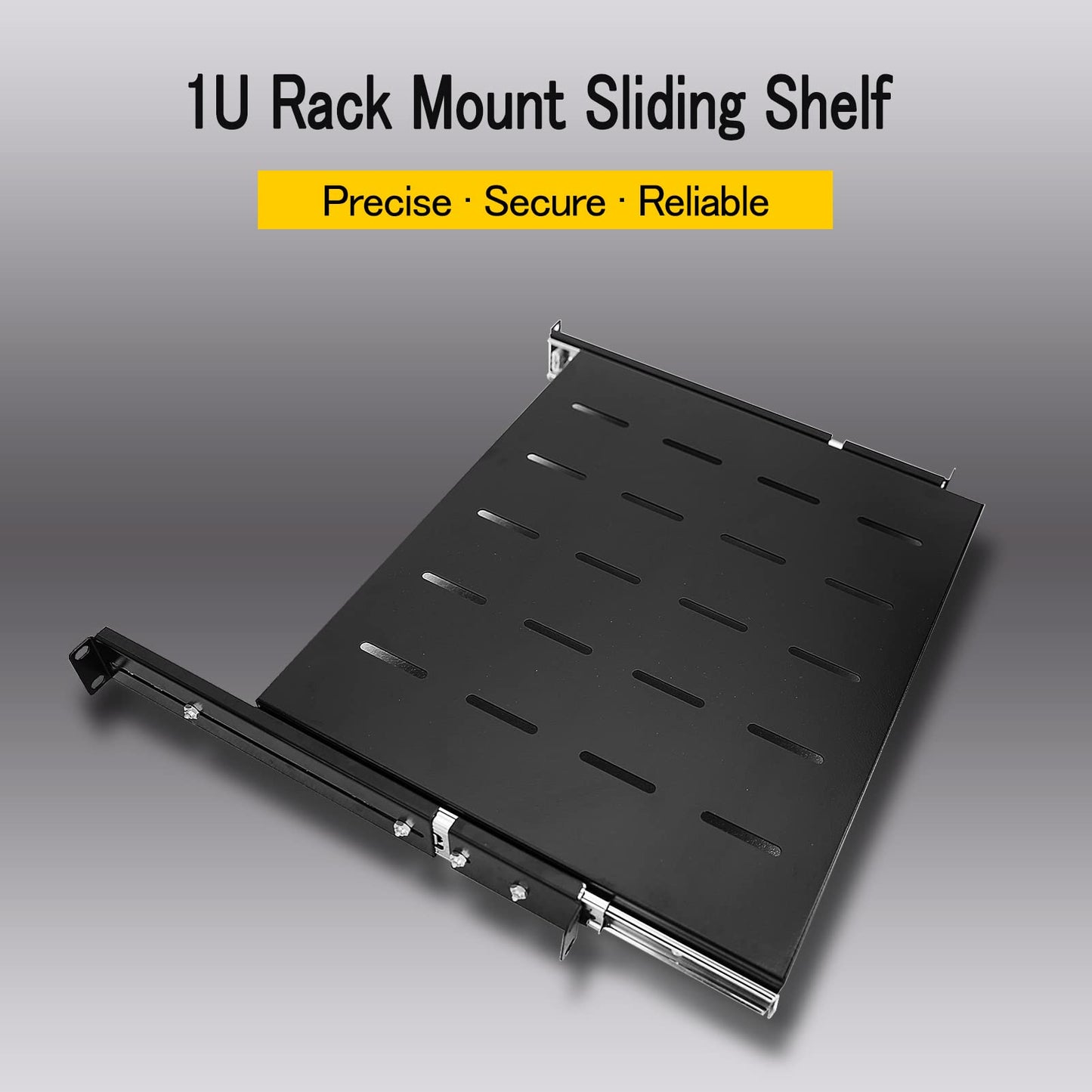 Raising Electronics Sliding Rack Server Shelf 1U 19'' 4 Post Rack Mount-Adjustable 15''-22''