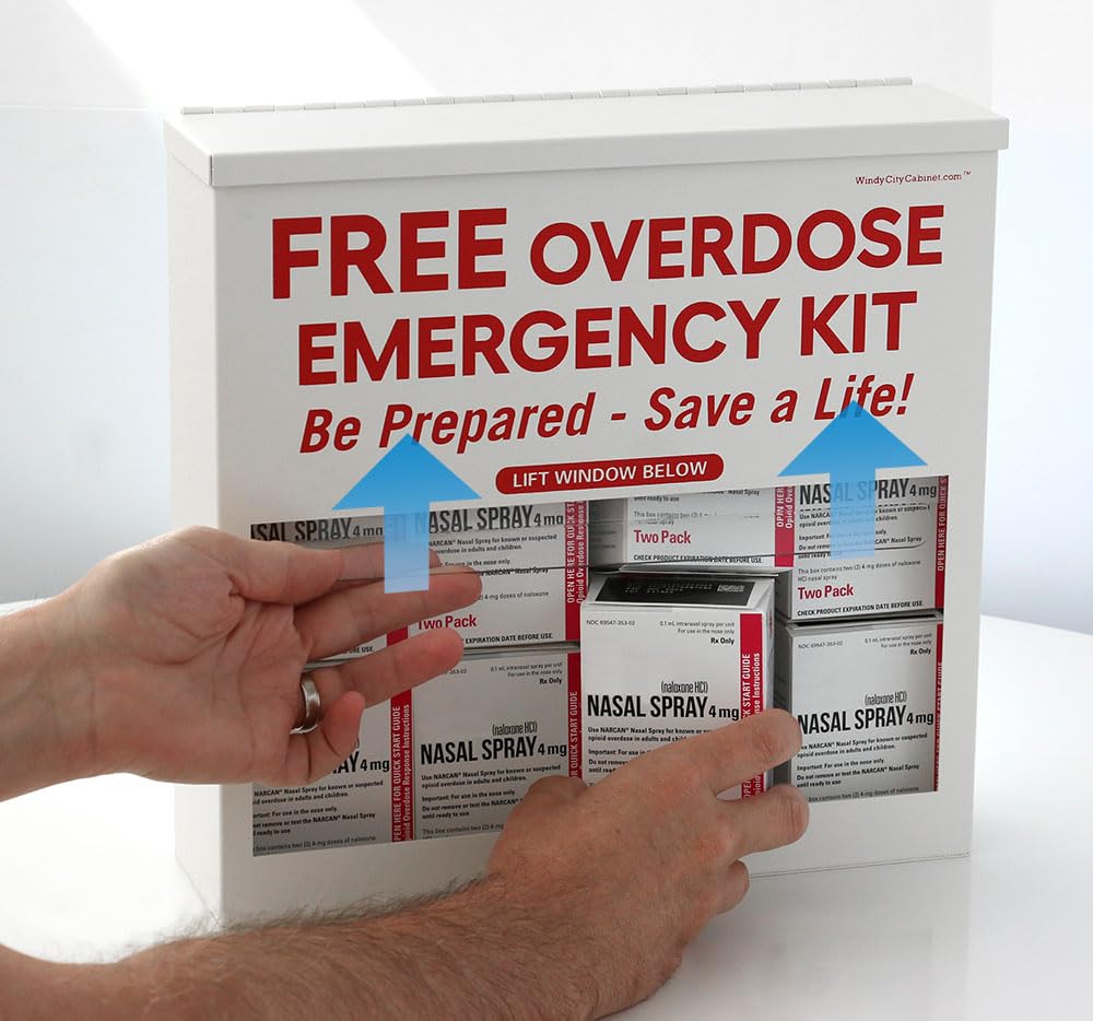 Windy City Cabinet | OD Emergency Kit Distribution Cabinet | High Visibility Cabinet for Emergency Supplies (OD Kit Not Included)