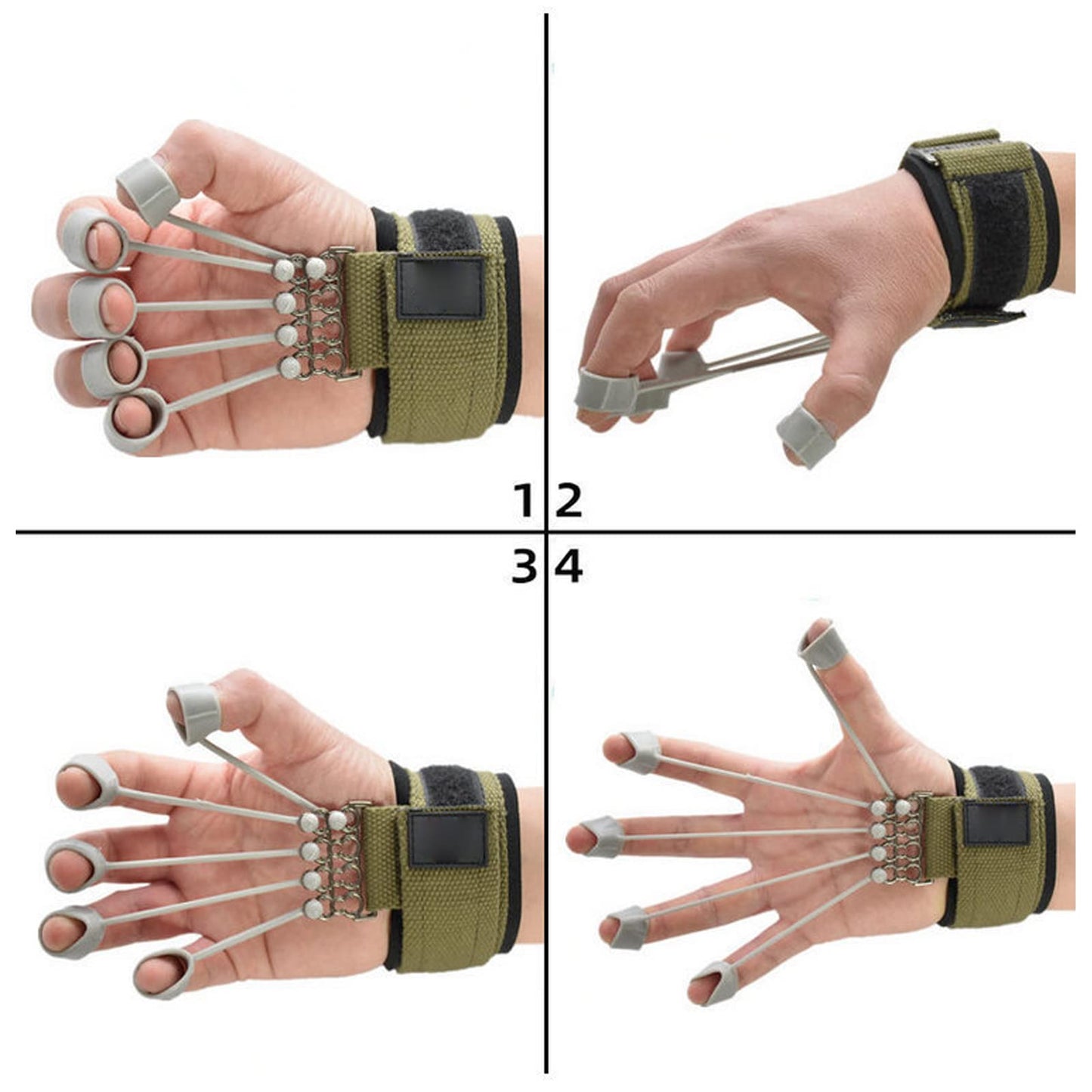 Finger Exerciser, 20Lb/40Lb Hand Grip Strengthener, Hand Strengthener Finger Band Guitar Finger Stretcher Hand Yoga Equipment for Forearm, Arthritis, Carpal Tunnel (Green 20 lbs)