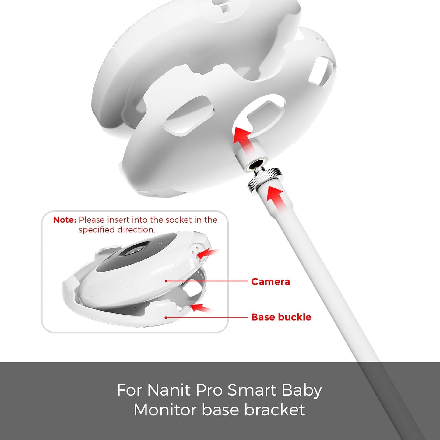 16.9in honecumi Baby Monitor Clip Mount Compatible with Nanit Pro Smart Baby Monitor & Flex Stand, Flexible Gooseneck