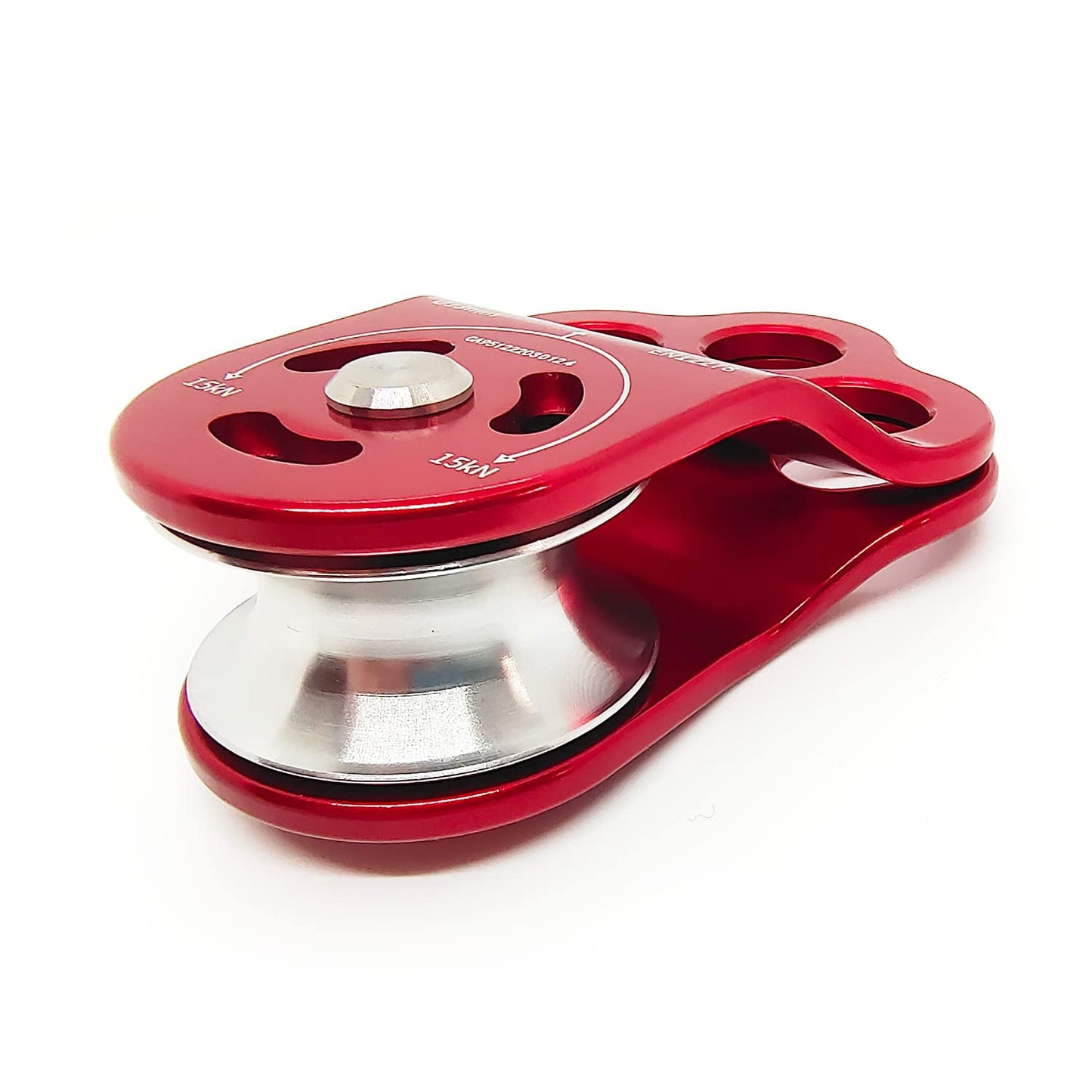 EMMRAGNO 30KN Climbing Single Pulley Climbing Three Hole Hitch Pulley Climbing Bearing Pulley, Hauling Pulley for Rock Climbing, Rappelling, Zipline Sports etc.