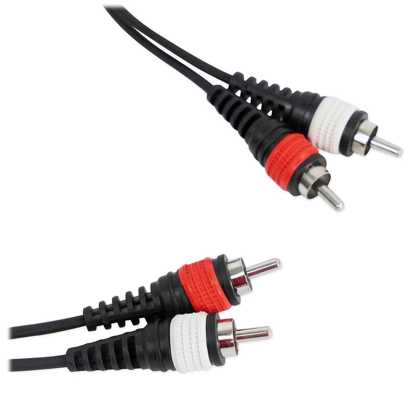 RCDR25B 25 100% Rockville Ft Dual RCA to Dual RCA Cable, Copper, Noise-Free Audio, Durable Build, Flexible Design