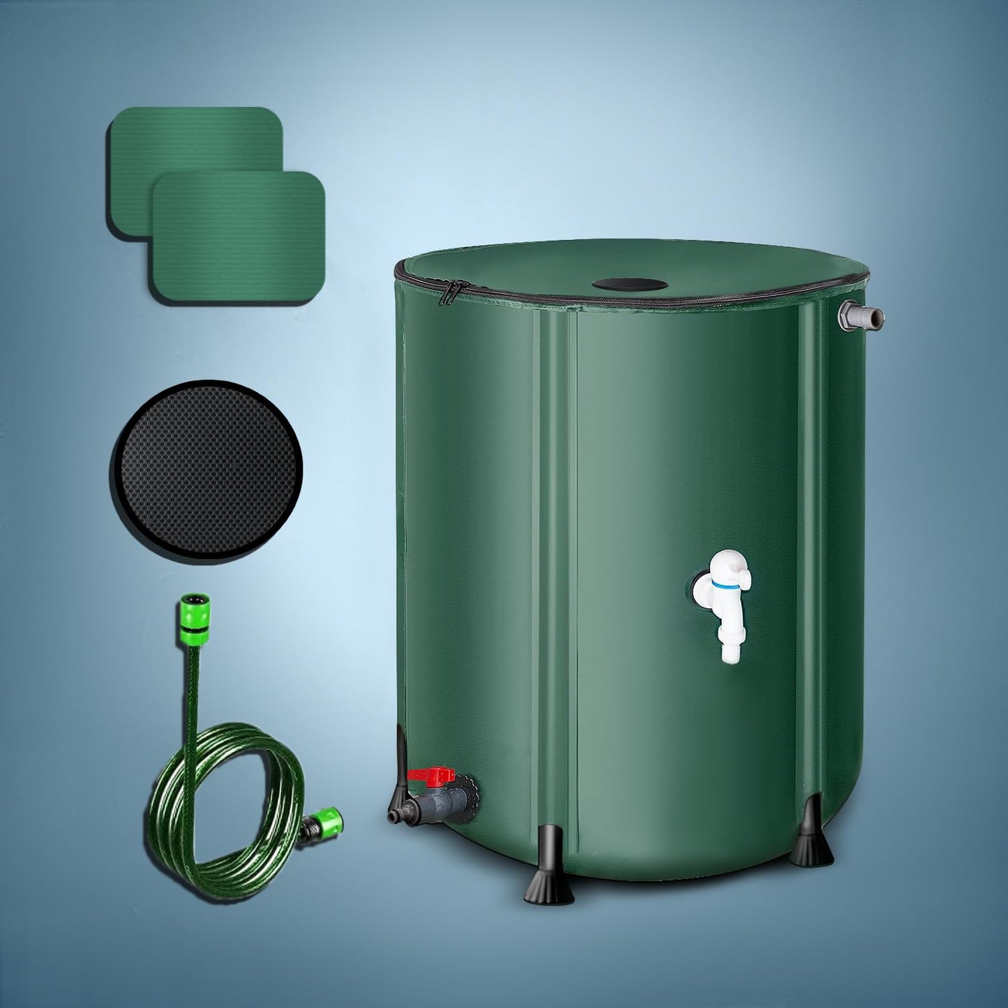 200 Gallon Collapsible Rain Barrel, Foldable Outdoor Water Tank with Faucet, for Garden Irrigation Water Storage (200Gal)