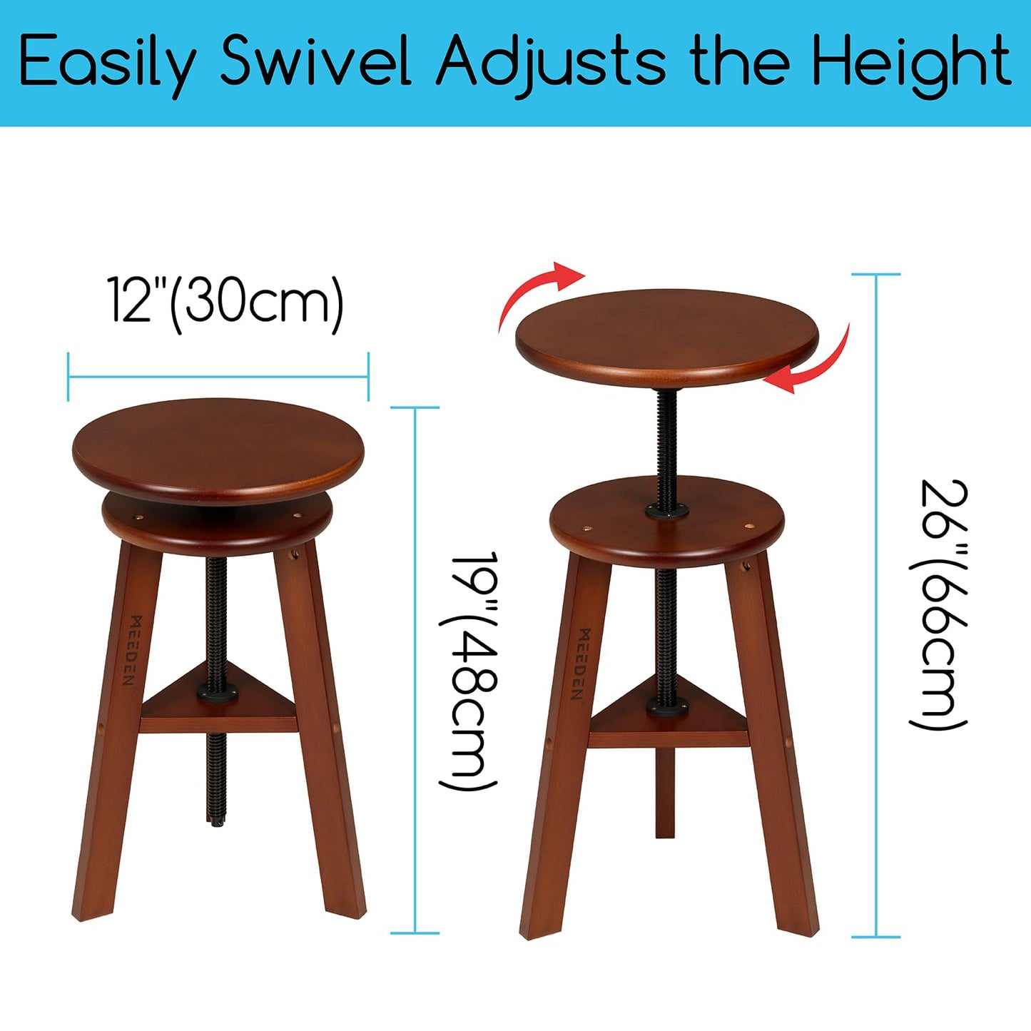 MEEDEN Vintage Wood Drafting Table & Stool Set, Artist Drafting Chair and Craft Table with Adjustable Height, Tiltable Tabletop for Artwork, Graphic Design, Writing