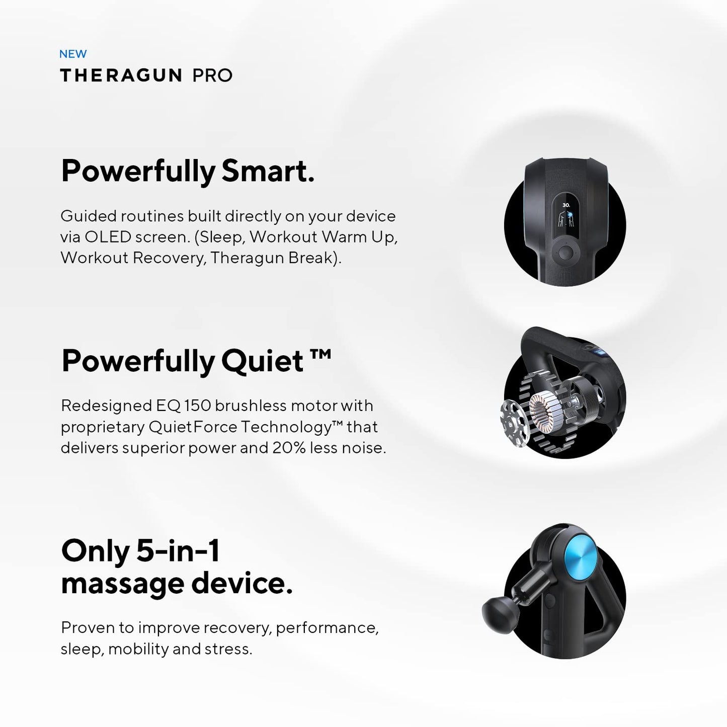 TheraGun Pro Handheld Deep Tissue Massage Gun - Bluetooth Enabled Percussion Massage Gun & Personal Massager for Pain Relief & Circulation in Neck, Back, Leg, Shoulder and Body (Black - 5th Gen)