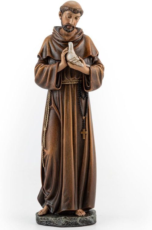 Buildclassic Saint Francis Statue - 6" Inspirational Garden Figure | Patron Saint of Nature, Devotional Décor