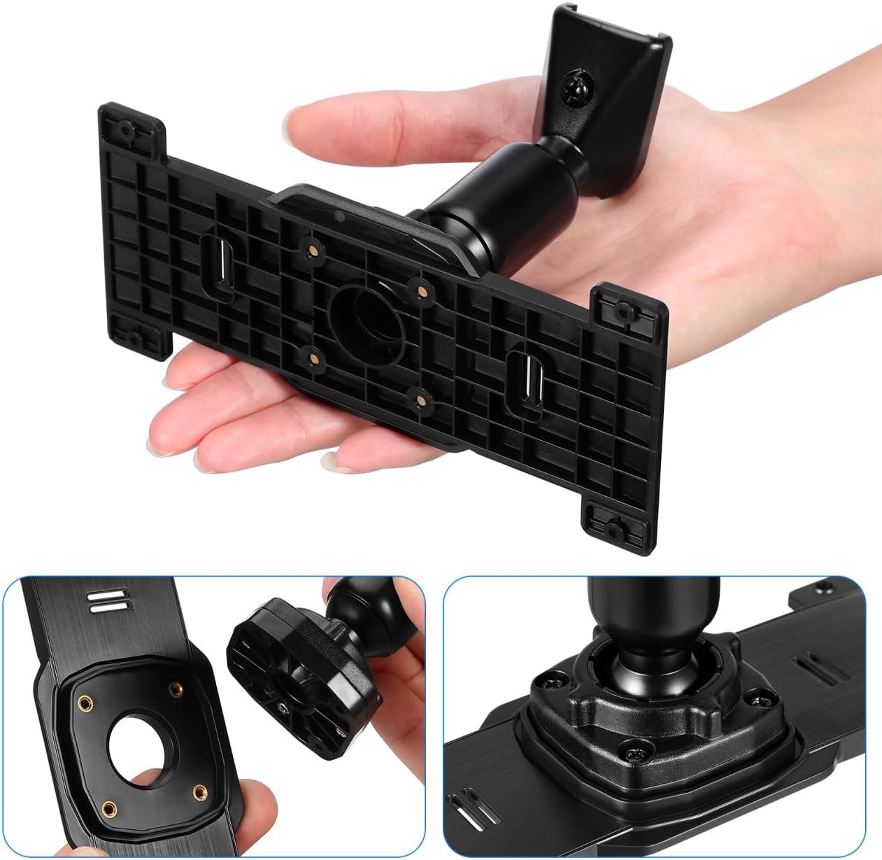 5.86 2.63 Inches DOITOOL Rearview Mirror Bracket Universal Metal Back Plate Mount for Car Dash Cam Stable Rear View