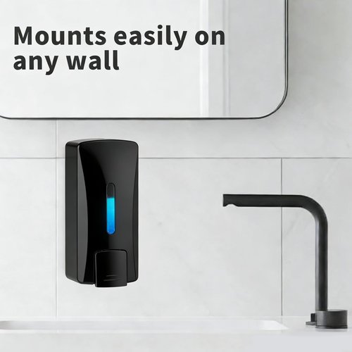 33.8oz Wall Mount Hand Soap Dispenser, Commercial Grade No-Drip Soap Dispenser for Kitchen, Bathroom,Liquid Soap,Hand Sanitizer, Drill or Adhesive Mount, with Visible Window & Funnel, for Hotel