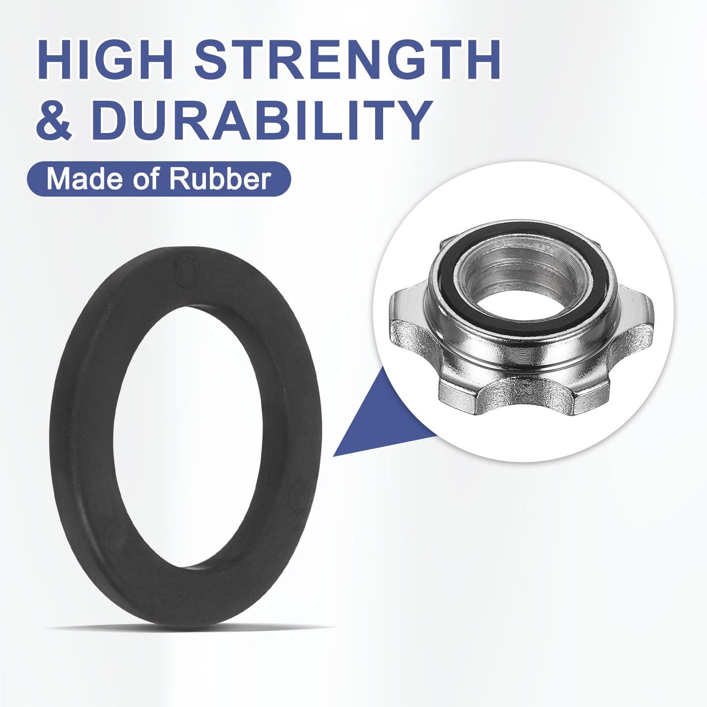 YELARXI Dumbbell Washer, Rubber Flat Washer Anti Slip High Elasticity Heavy Duty 1" & 12 Pack & Rubber & Black - Fitting for (1" Standard Barbell - Dumbbell Bar)