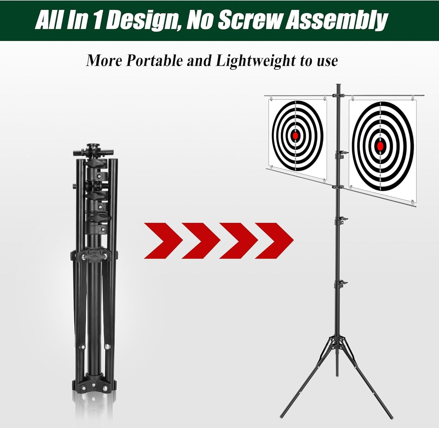 Ideagle Adjustable Target Stand for Shooting Range with 10pcs Paper Targets,Paper Target Stand for BB Gun, Airsoft and Shooting Practice