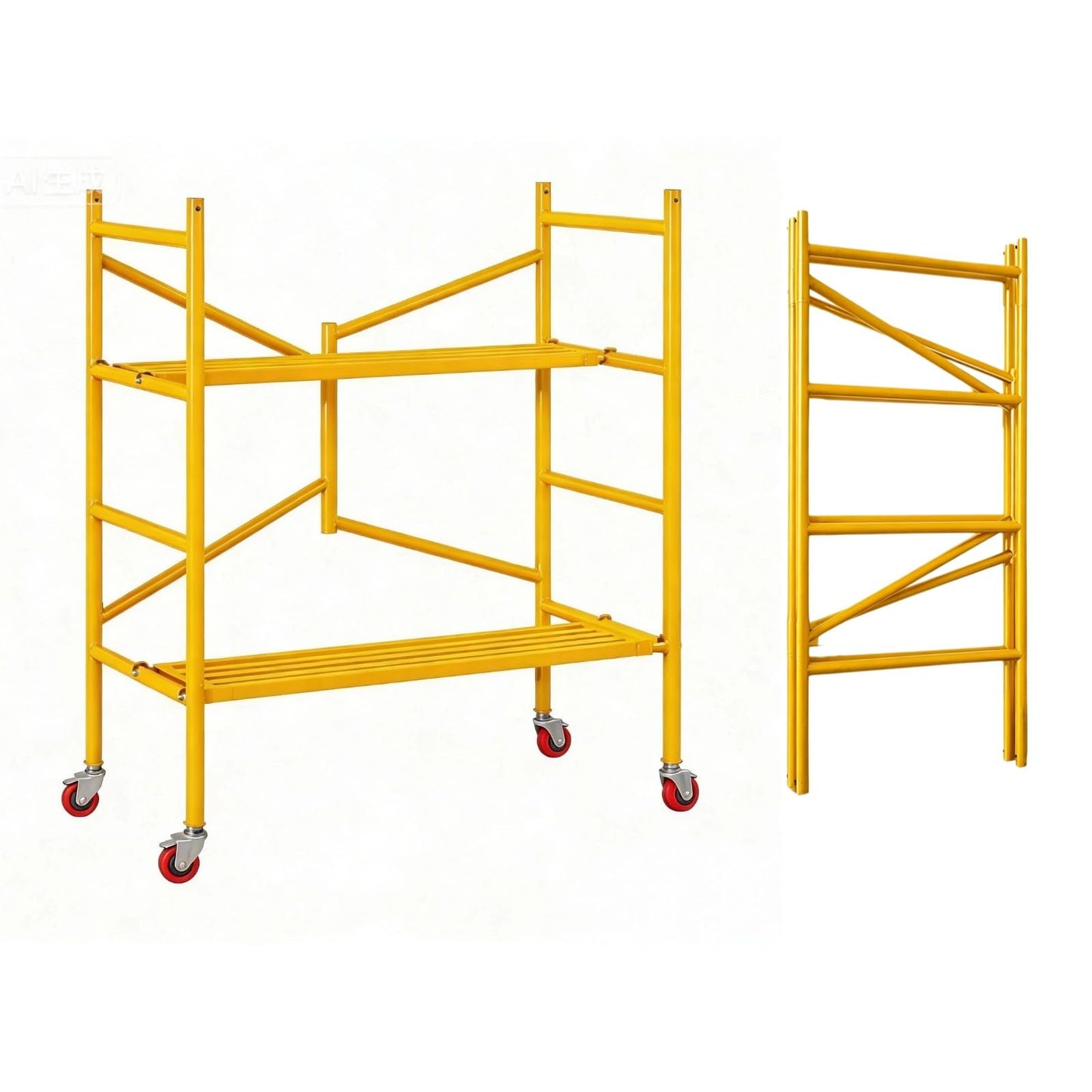 Scaffolding Platform, 800 LBS Capacity Heavy Duty Rolling Scaffold with Locking Wheels, Portable Mobile Scaffolding for Construction Site, Building Renovation, Roofing, Painting & Maintenance