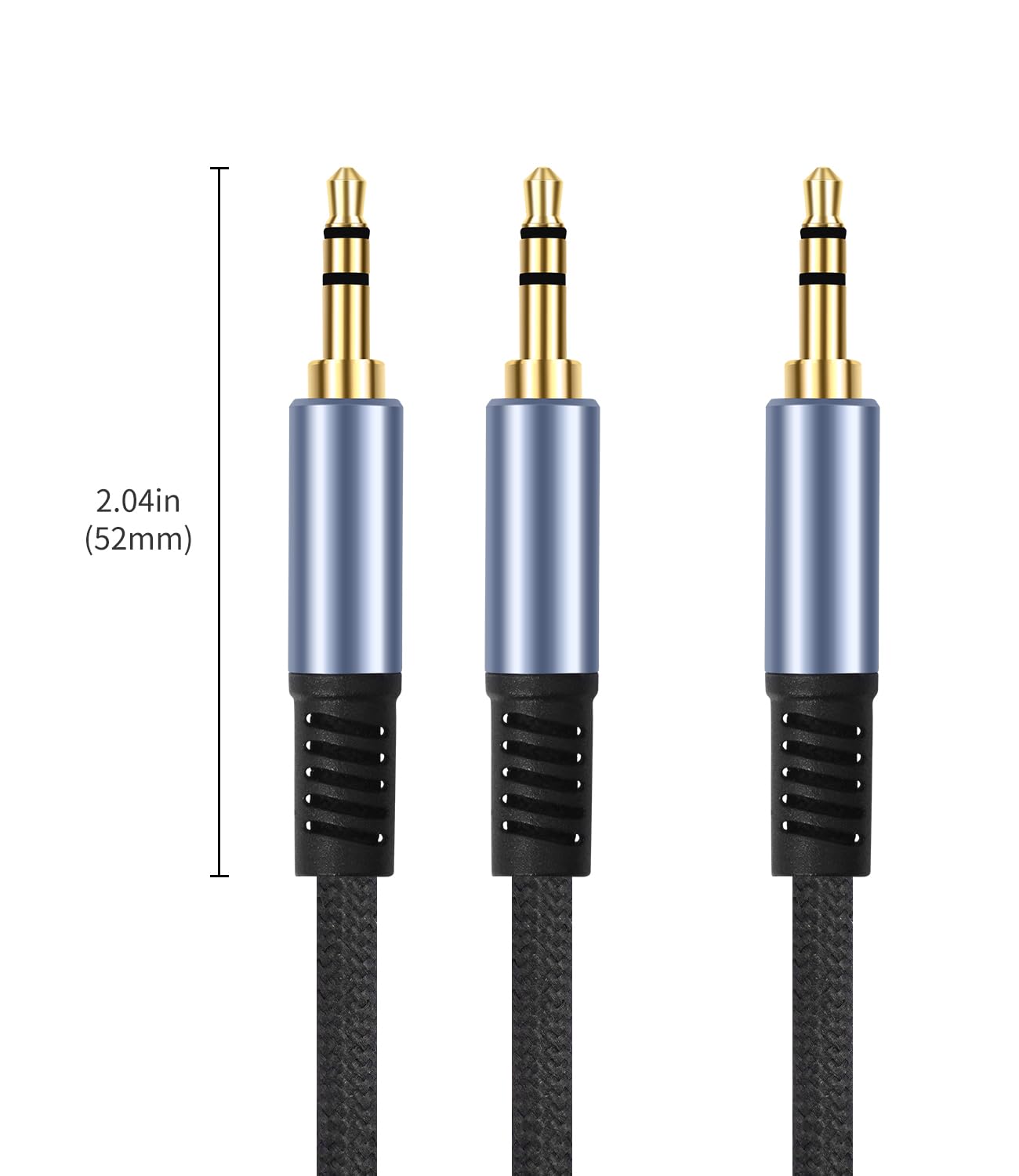 Menewstart 1/8" 3.3FT, 3.5mm Sets TRS Stereo Splitter Cable Black, Male to Dual Male, Y-Splitter Stereo Audio Cable