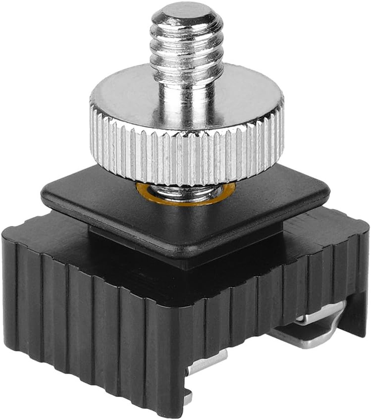 1/4 1/4"-20 Flash Shoe Mount Adapter to Thread Hole with Male Tripod Screw Adapter for Light Stands Umbrella Holder