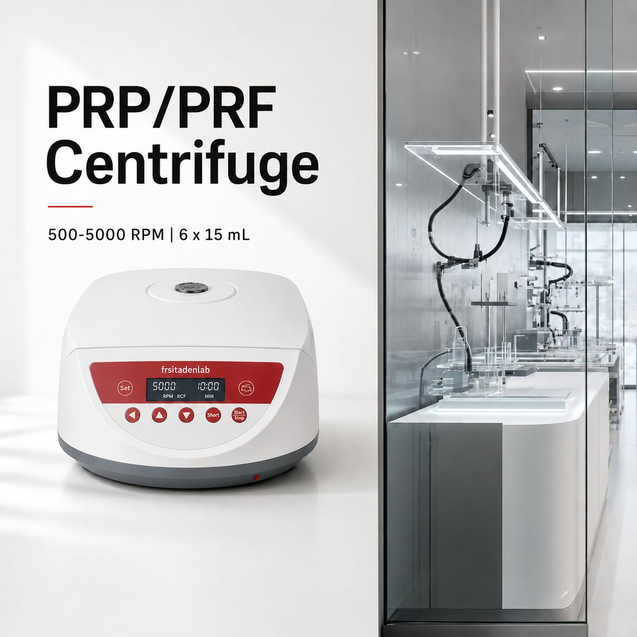 Fristaden Lab Centrifuge | for PRP and PRF | USA Company | 500-5000 RPM | 6 x 15 mL