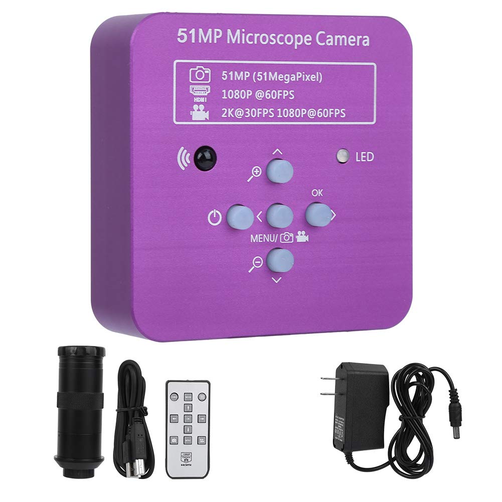 HDMI Digital Microscope Camera 51MP 120X C Mount Lens Industrial USB Video Microscope for Electronics Repair Soldering Inspection with Remote Control