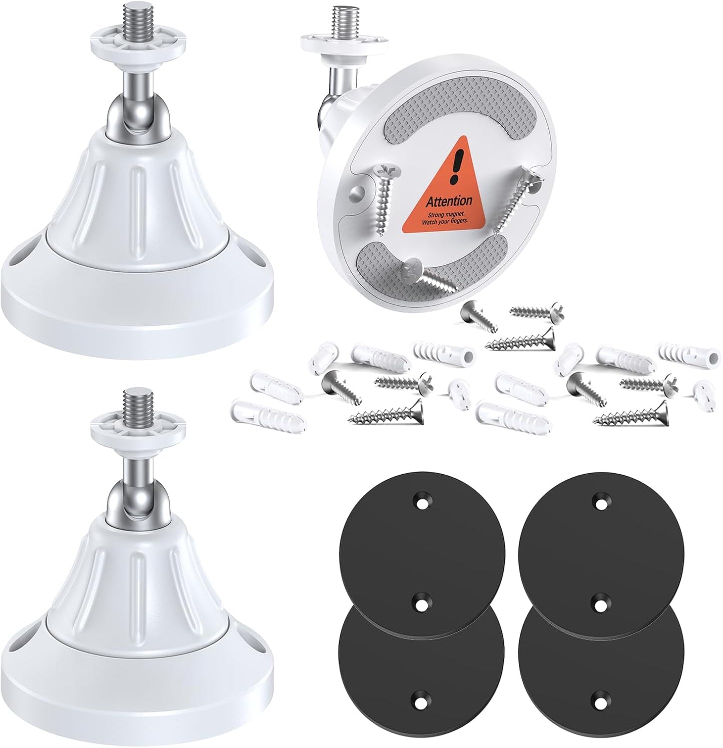 Naseto 1/4 2 Pack) Magnetic Security Camera Mount, Universal Screw, Adjustable Angle, Strong Magnet, No-Drill